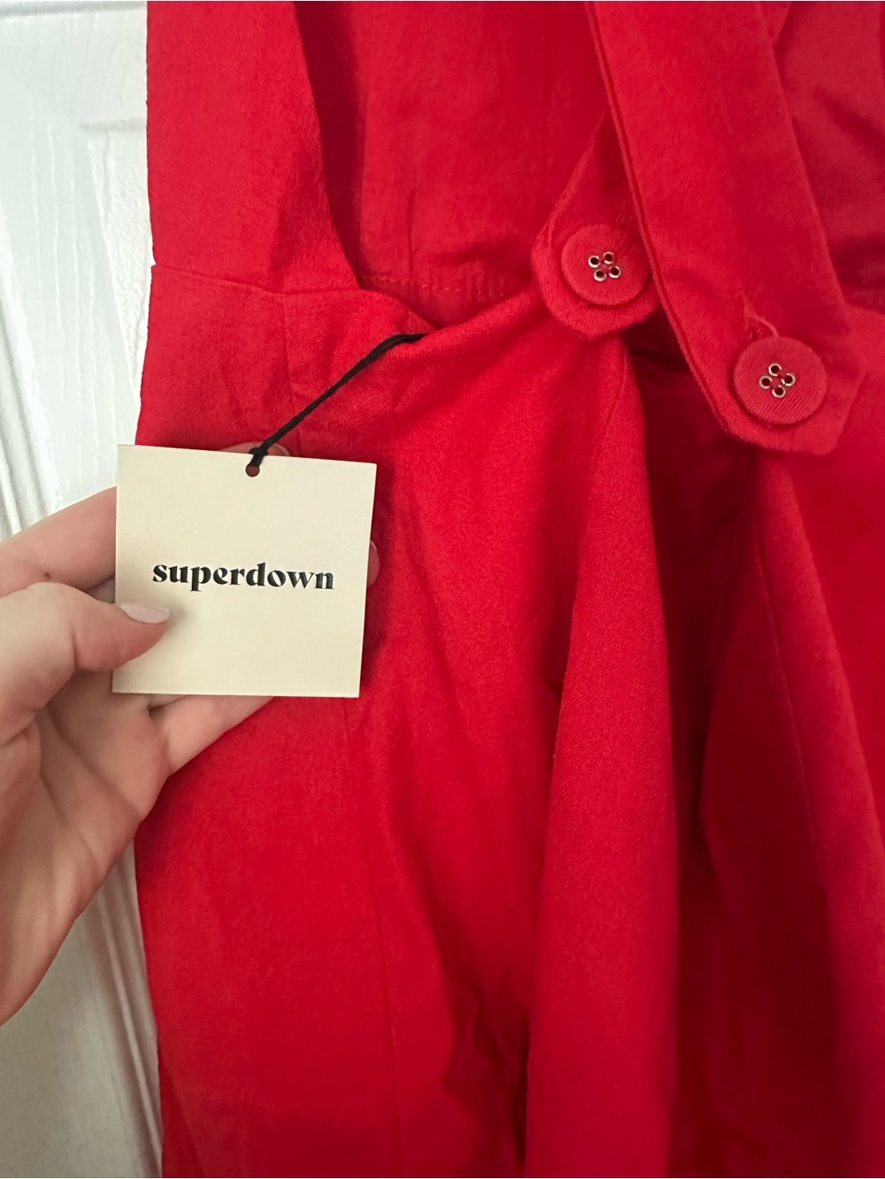 Superdown Red Ruffled Strap Mini Dress - Picture 4 of 5